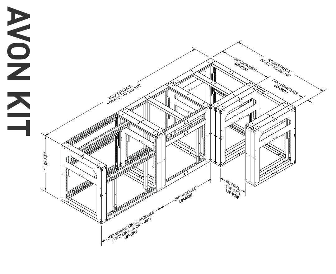 THE AVON OUTDOOR KITCHEN FRAME