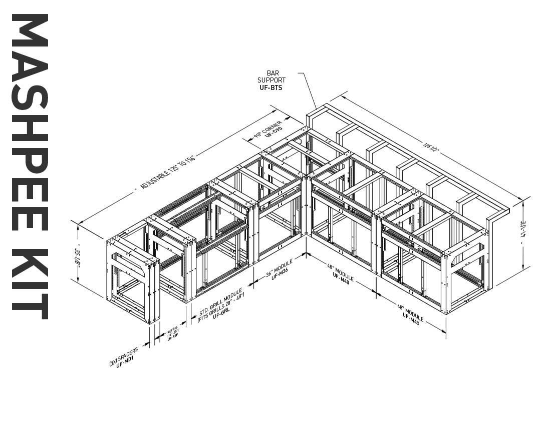 THE MASHPEE OUTDOOR KITCHEN FRAME