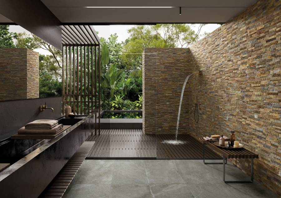 Stone Wall Outdoor Shower